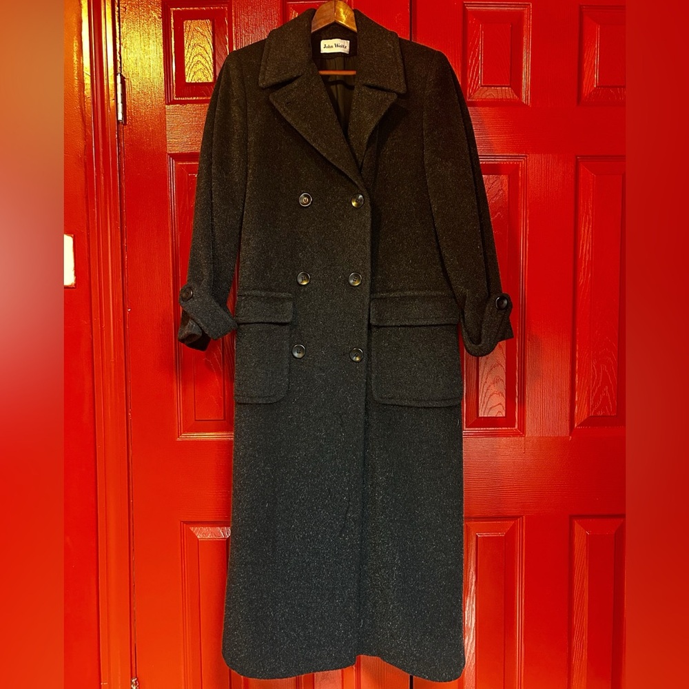 Vintage Grey Long Wool Coat